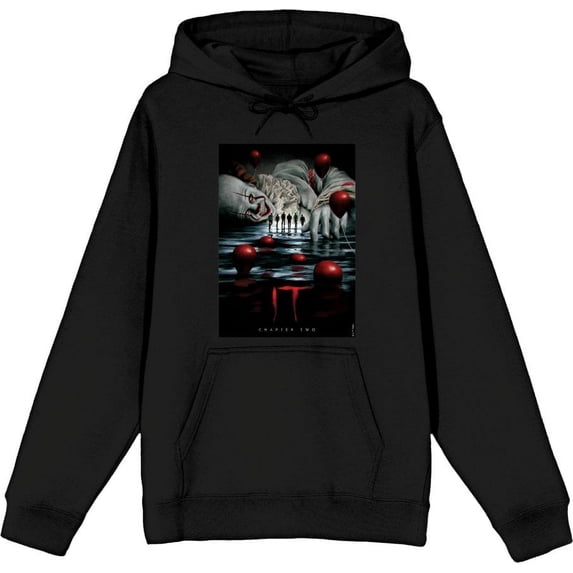 It Chapter 2 Pennywise Beckons Fan Poster Adult Black Long Sleeve Hoodie-XL