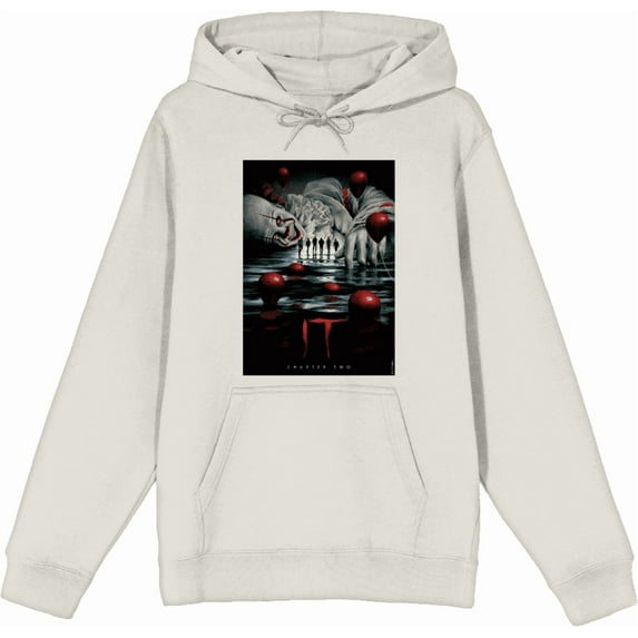 It Chapter 2 Pennywise Beckons Fan Poster Adult Sand Long Sleeve Hoodie-Small