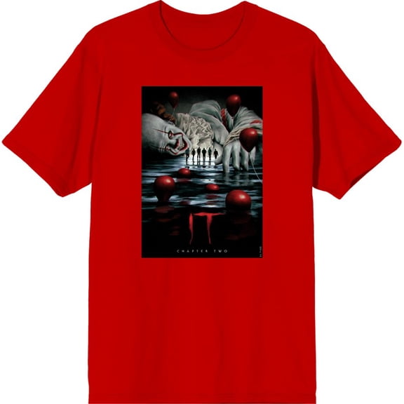 It Chapter 2 Pennywise Beckons Fan Poster Men's Red Crew Neck Short Sleeve Tee-XXL