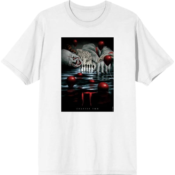It Chapter 2 Pennywise Beckons Fan Poster Men's White Crew Neck Short Sleeve Tee-XL