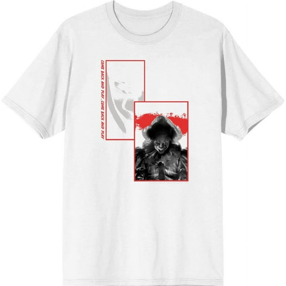 It Chapter 2 Pennywise Screengrab Collage Men's White Crew Neck Short Sleeve Tee-XXL