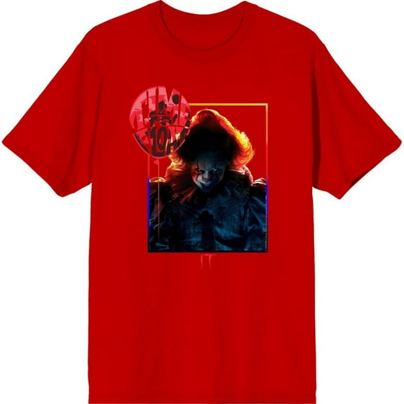 It Chapter 2 Pennywise Time To Float Men's Red Crew Neck Short Sleeve Tee-Medium