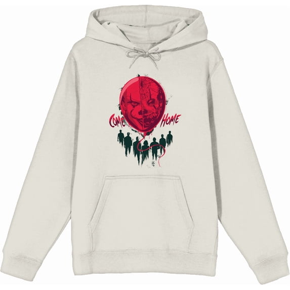 It Chapter 2 Scary Clown Balloon Adult Sand Long Sleeve Hoodie-Small