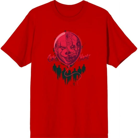 It Chapter 2 Scary Clown Balloon Men's Red Crew Neck Short Sleeve Tee-XXL