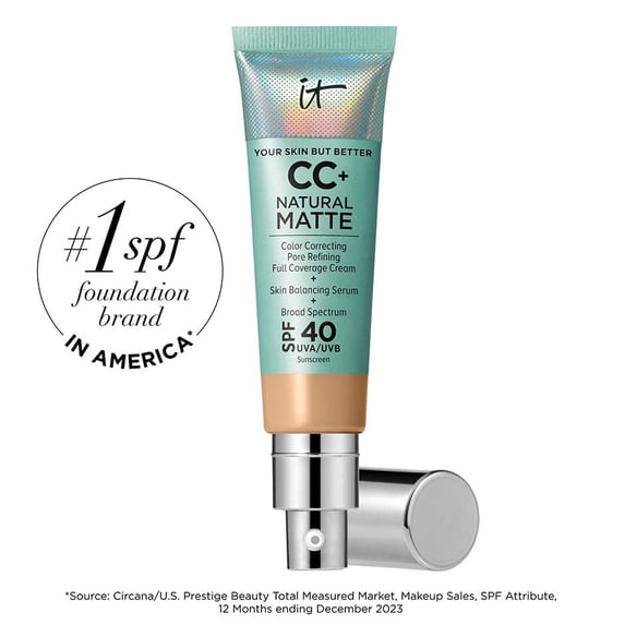 It Cosmetics CC+ Natural Matte Foundation 1.08 oz Medium Makeup