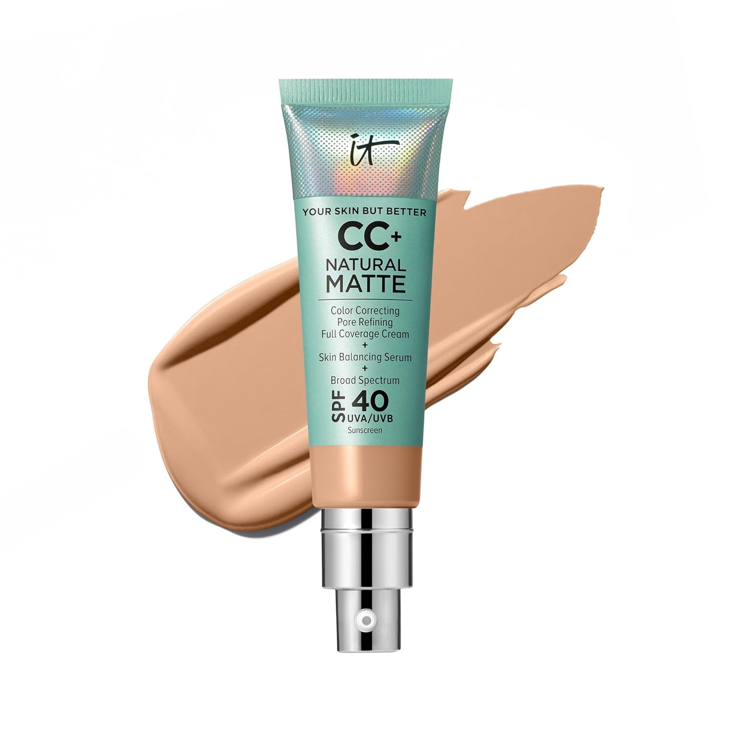 It Cosmetics CC+ Natural Matte Foundation Cream 1.08 oz Neutral Medium ...