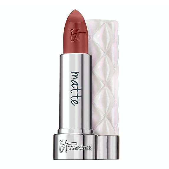 IT Cosmetics Pillow Lips Lipstick, Serene - Terracotta Brown with a Matte Finish - High-Pigment Color & Lip-Plumping Effect - With Collagen, Beeswax & Shea Butter - 0.13 oz