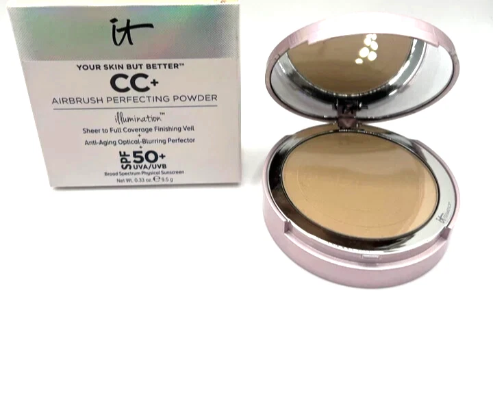 It Cosmetics Your Skin But Better Cc+ Airbrush Perfecting Powder 0.33oz Tan New