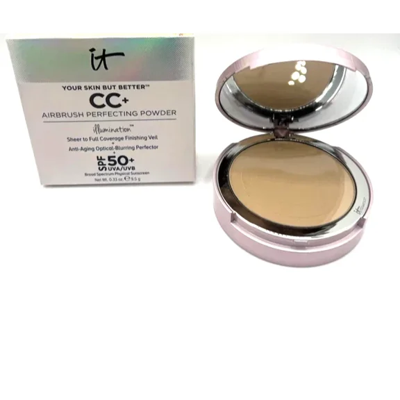 It Cosmetics Your Skin But Better Cc+ Airbrush Perfecting Powder 0.33oz Tan New