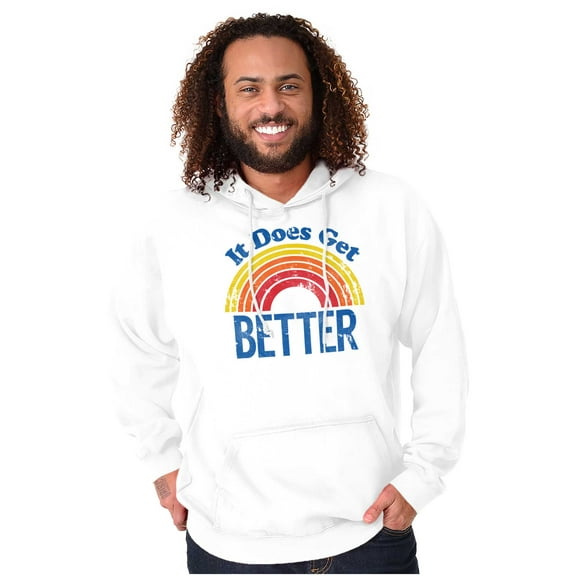 It Does Get Better Motivational LGBTQ Unisex Plus Fleece Graphic Hoodie Brisco Brands 4X