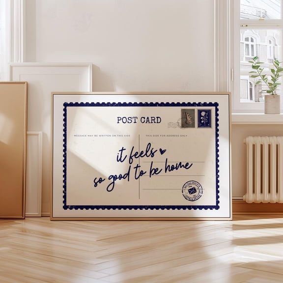 It Feels So Good To Be Home Vintage Postcard Art Poster Home Decor UNFRAMED Poster, Wall Art for Decor, Present, 8x12