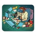 thumbnail image 1 of It Geek Working on Computers Virtual Reality Pop Retro Mousepad Mouse Pad Mouse Mat 9x10 inch, 1 of 3
