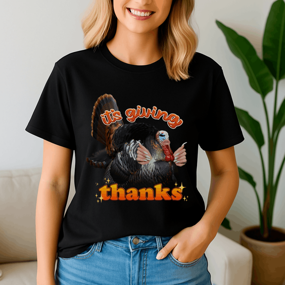 It Giving Thanks Yassified Thanksgiving Turkey Shirt, Thanksgiving Tee, Trending Tshirt, Funny Friend Gift, Quote Cute