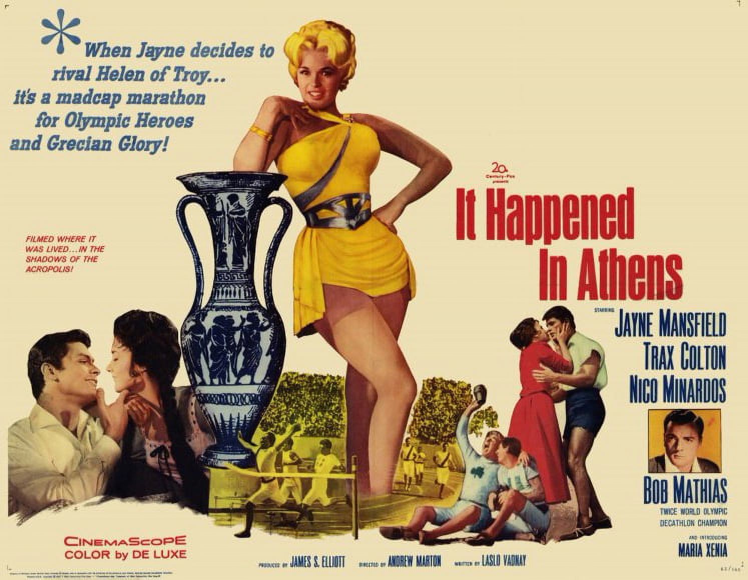 It Happened in Athens movie POSTER (Style A) (11" x 14") (1962