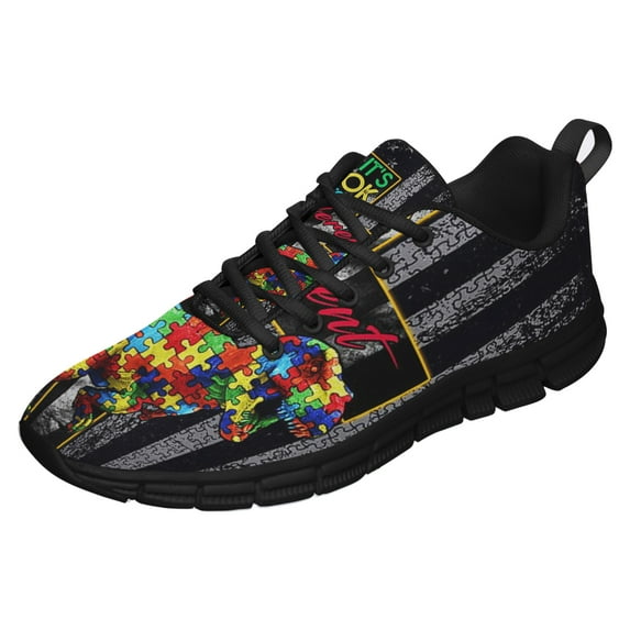 It Is Okay To Be Different Autism Awareness Shoes for Men Women Running Shoes Lightweight Walking Sneakers Mesh Athletic Sport Shoes Black Size 4