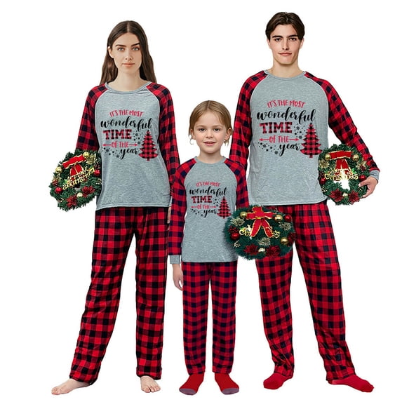 It Is The Most Wonderful Time Of The Year Christmas Family Matching Pajama Set(9-10Y,Kid)