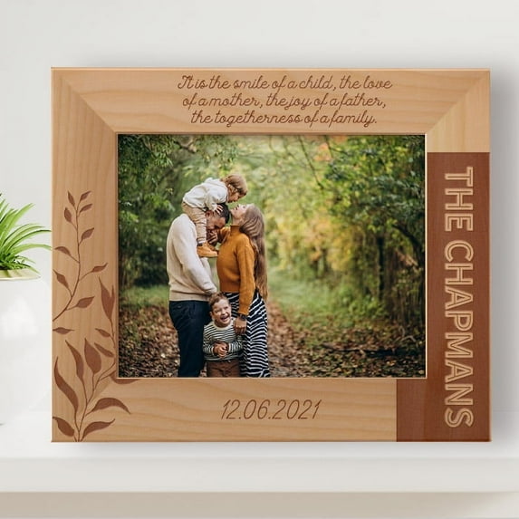 It Is The Smile Of A Child, The Love Of A Matter Personalized Wooden Frame-10" x 8" Brown Horizontal
