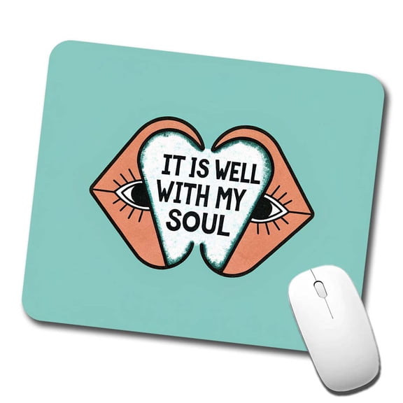 It Is Well With My Soul Bible Verse Mouse Pad Low Profile Gaming Mat