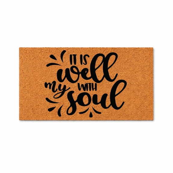 It Is Well With My Soul Doormat, Inspirational Welcome Door Mat, Outdoor Entryway Doormat (16x24 inches) WoodByStu 5735