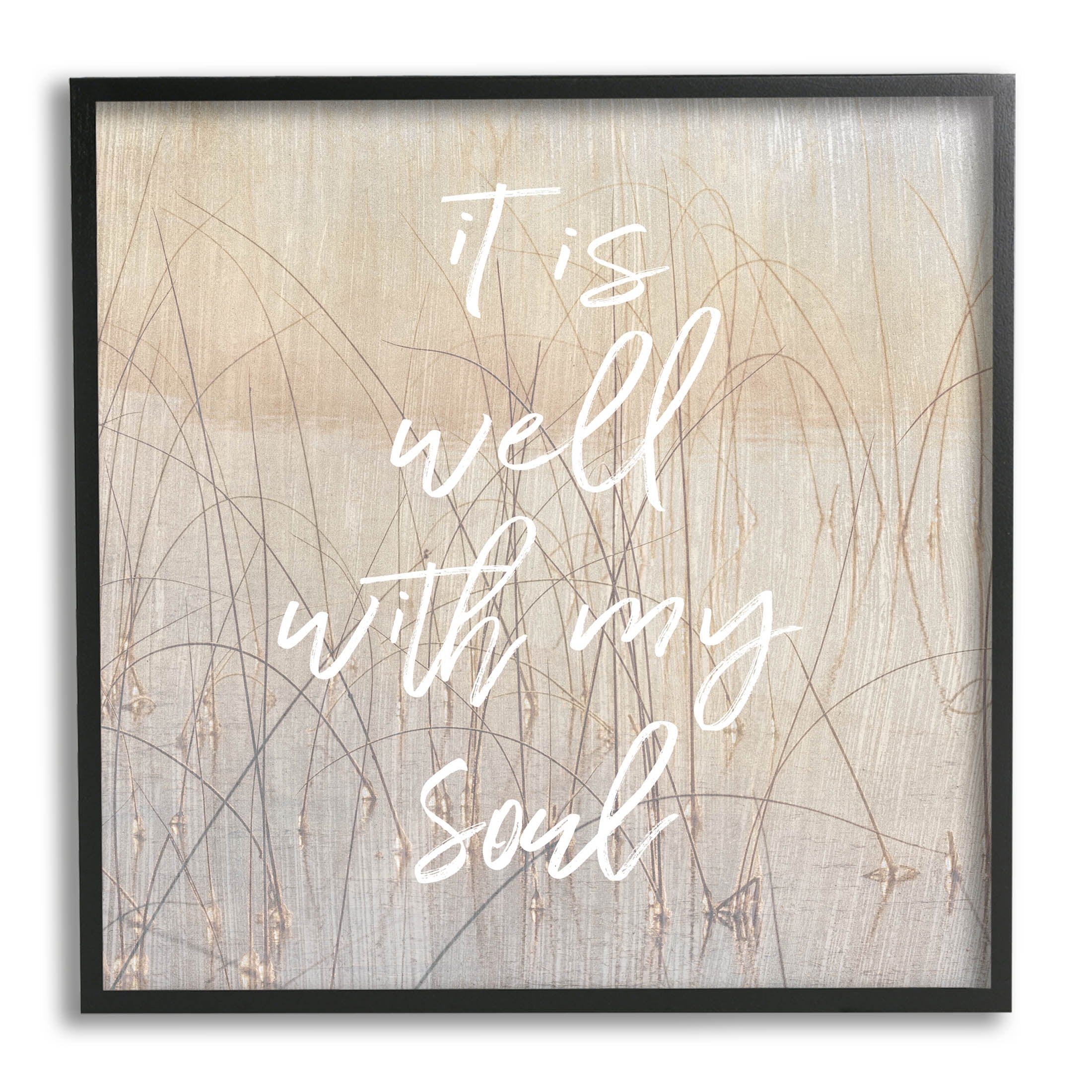 It Is Well With My Soul Nature Inspirational Graphic Art Black Framed Art Print Wall Art