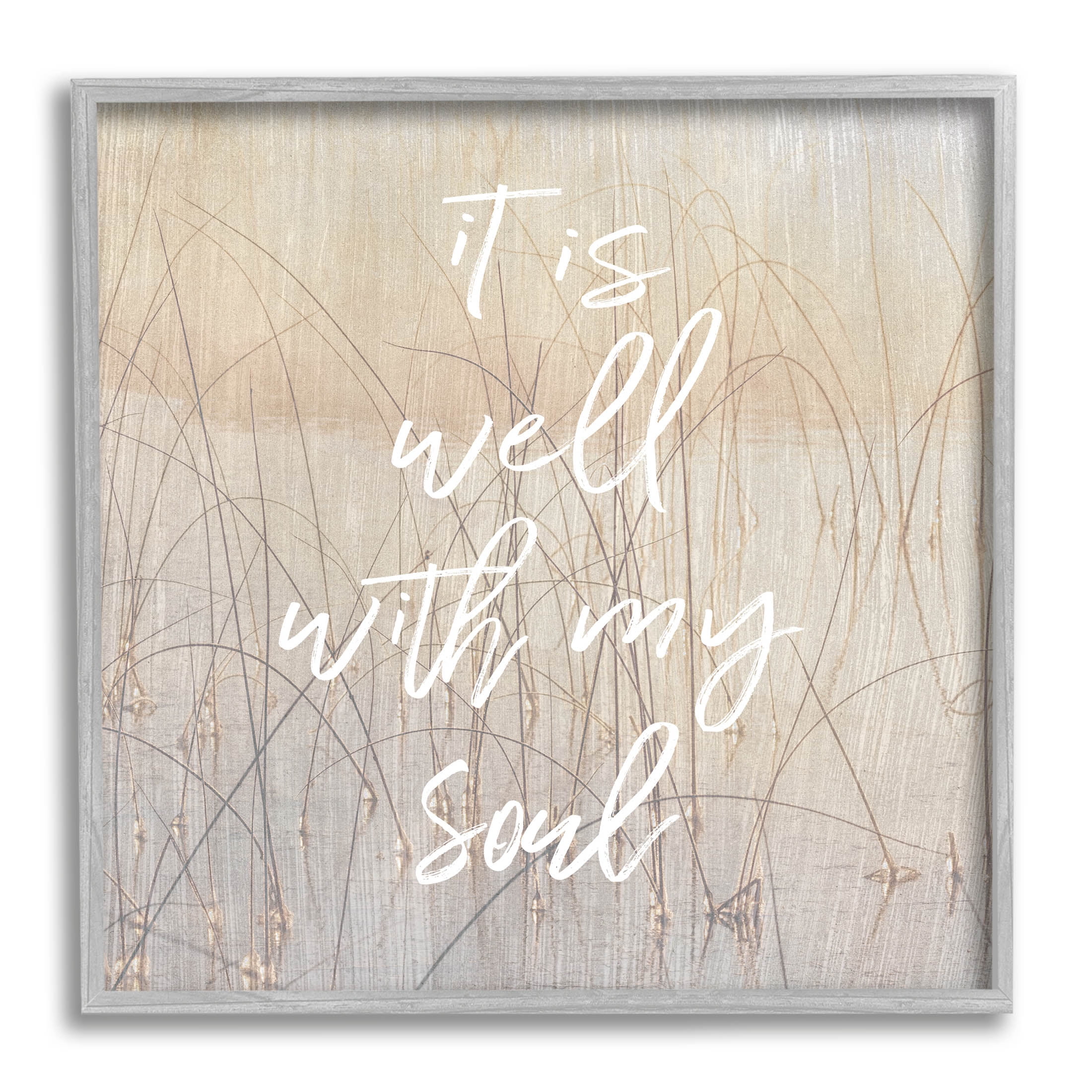 It Is Well With My Soul Nature Inspirational Graphic Art Gray Framed Art Print Wall Art