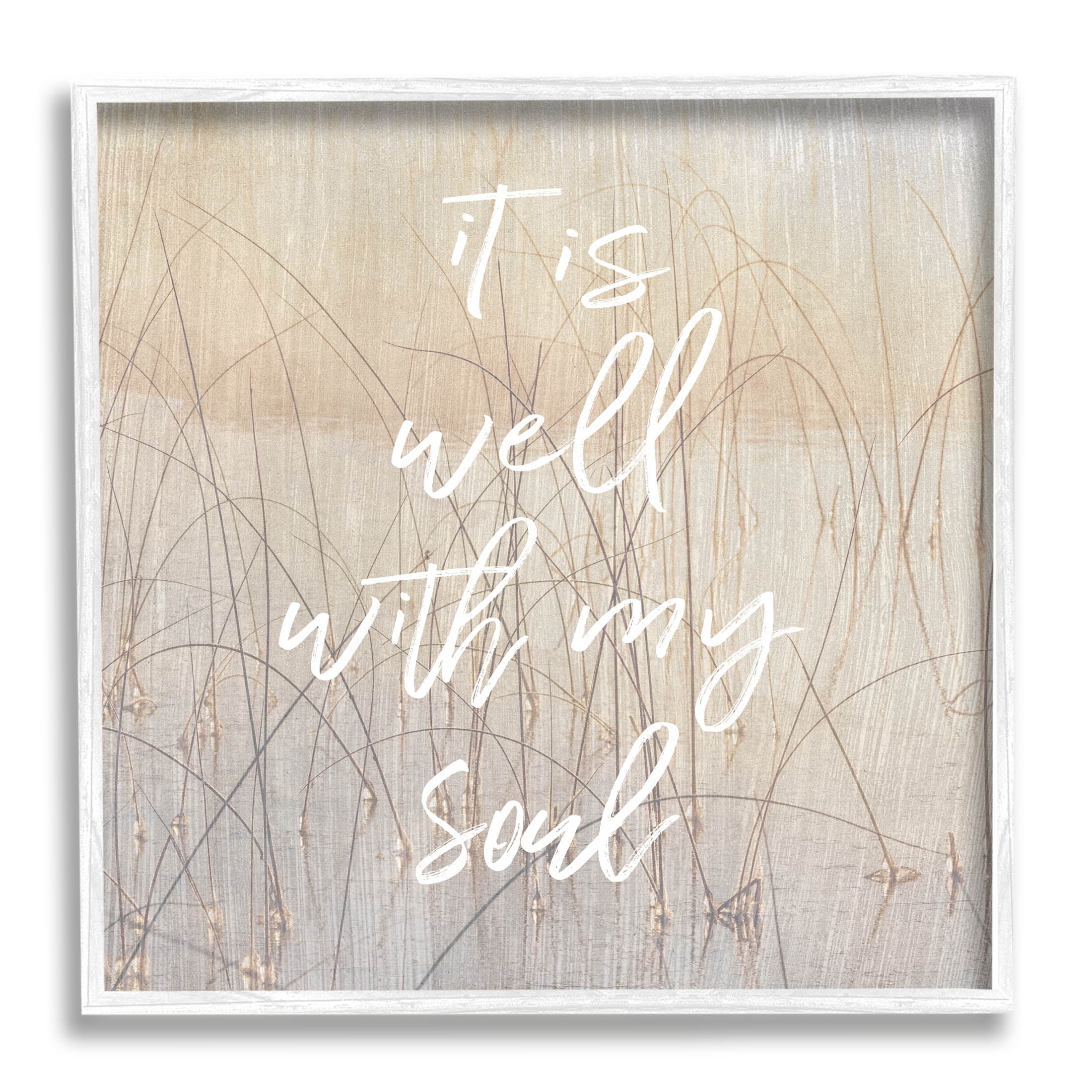 It Is Well With My Soul Nature Inspirational Graphic Art White Framed Art Print Wall Art