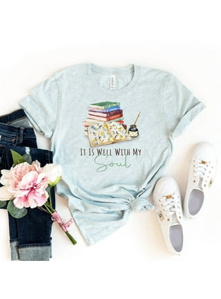 It Is Well with My Soul black Floral print Tee / Tshirt - Fancy