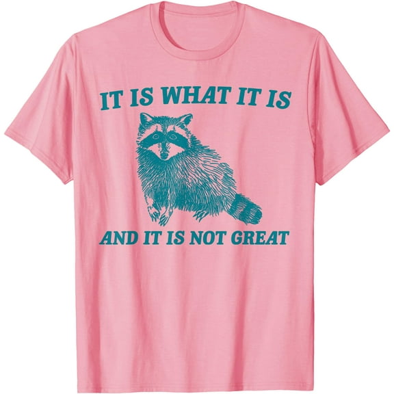 It Is What It Is And It Is Not Great Raccoon Unisex T-Shirt for Men Women Kids Toddler,Light Pink Color,Size 2T