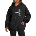 thumbnail image 1 of It Is What It Is Print Hooded Sweatshirts, Women Casual Tops, Daily Hoodies Loose Clothes (S-3XL), 1 of 5