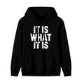 thumbnail image 1 of It Is What It Is Print Mens Hoodies with Long Sleeve, Lightweight Basis Pullover Men's Drawstring Pocket Sweatshirt Hooded, 1 of 6