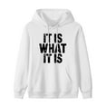 thumbnail image 1 of It Is What It Is Print Mens Hoodies with Long Sleeve, Lightweight Basis Pullover Men's Drawstring Pocket Sweatshirt Hooded, 1 of 6