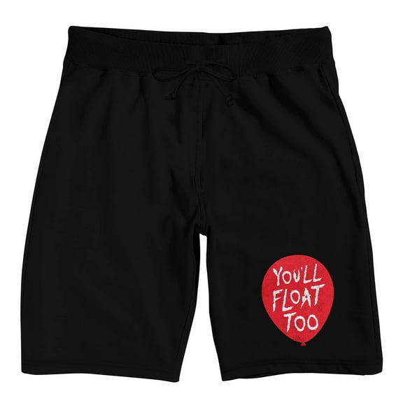 It Movie 2017 Red Balloon Men's Black Sleep Pajama Shorts-Medium