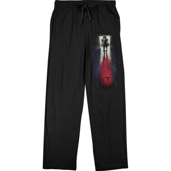 It Movie 2017 Scary Clown in the Dark Men's Black Graphic Sleep Pajama Pants-Medium