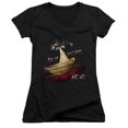 thumbnail image 1 of It & Now We Arent Strangers Junior V-neck T-Shirt, Black - Small, 1 of 1