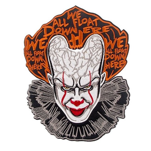 It Pennywise Clown 7.75 Inches Tall Large Jacket Size Embroidered Iron On Patch