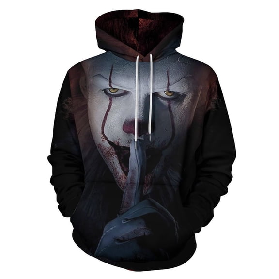 It Pennywise Horror Adult Sweater Pullover Sweatshirt Hoodies Long Sleeve Hooded Jackets Men Women