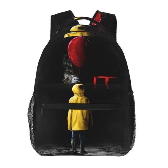 It Pennywise Horror Backpack Cartoon Lightweight Laptop Bookbag College Travel Hiking Work School Daypack Rucksack