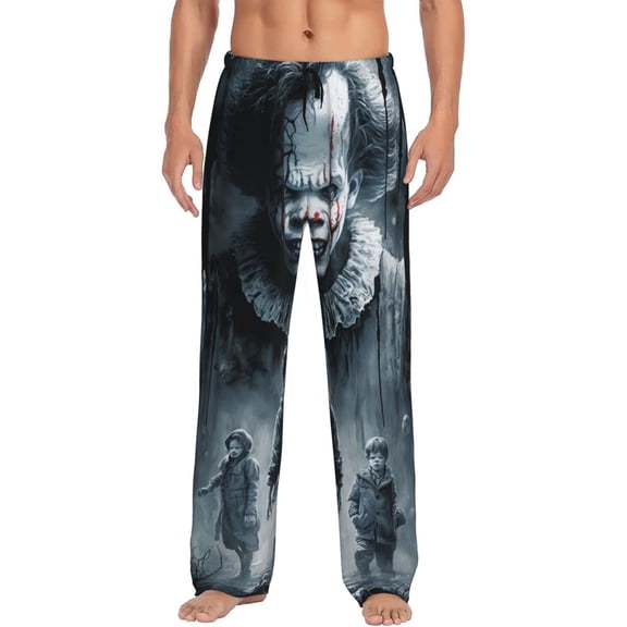 It Pennywise Horror Pajama Pants for Men, Super Soft All over Print Lounge Pants Sleepwear Bottom with Pockets Drawstring