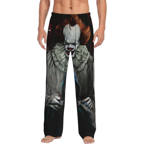 It Pennywise Horror Pajama Pants for Men, Super Soft All over Print Lounge Pants Sleepwear Bottom with Pockets Drawstring