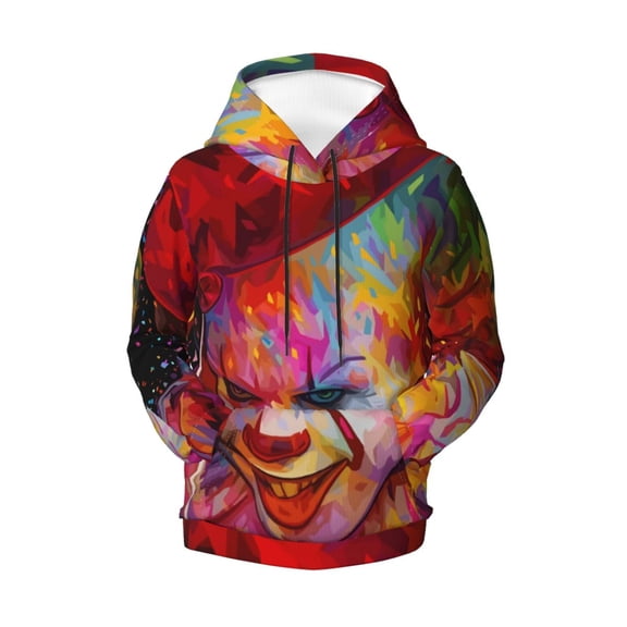 It Pennywise Horror Teen Boys Girls Hoodies 3D Printed Hooded Sweatshirts for Kids Long Sleeve Casual Unisex Pullovers with Pockets