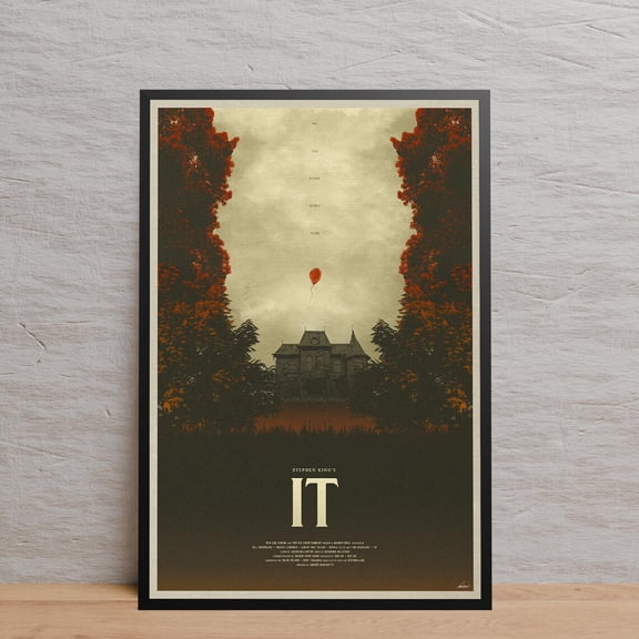 It Poster, Pennywise Wall Art, Movie Poster, Unframed Paper Poster 8x10in