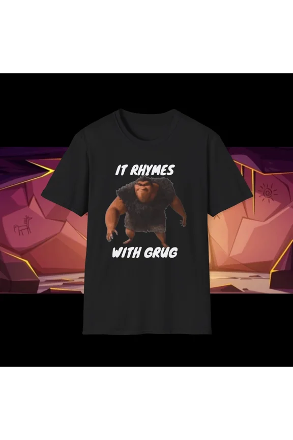 It Rhymes With Grug Meme Unisex Softstyle T-Shirt Adult Top Tee