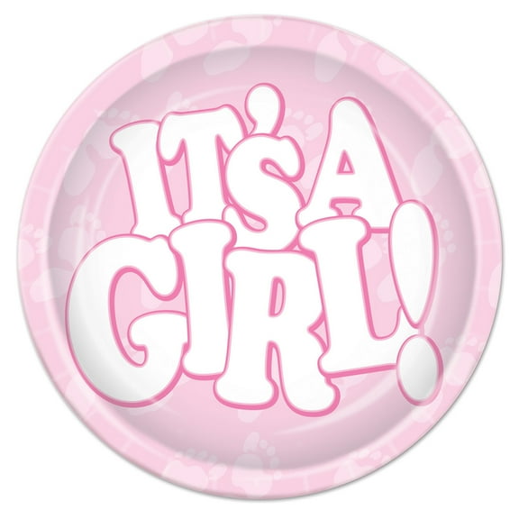 It'S A Girl Plates 9"- 12 Pack(8 Per Package)