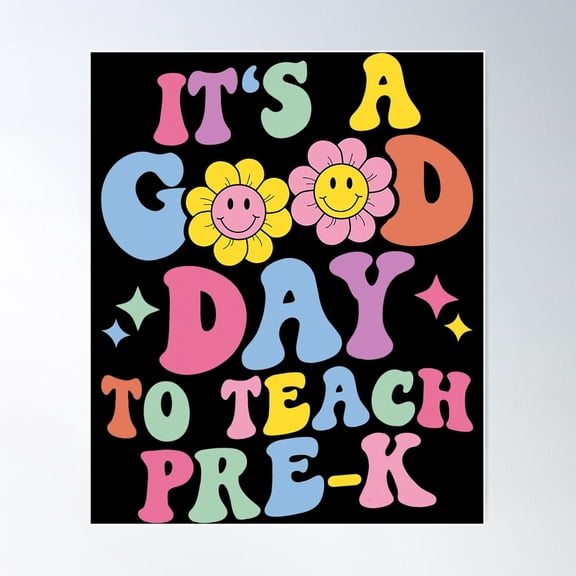 It'S A Good Day To Teach Pre-K Retro Groovy Teacher Poster Wall Art, Modern Wall Decor For Living Room Bedroom, 8x12 UNFRAMED