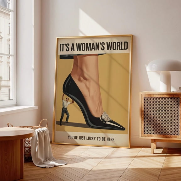 It'S A Woman'S World, Retro Poster, Vintage Wall Art Poster, Feminist Poster, Trendy Apartment Decor, Unframed Poster Size 8x12