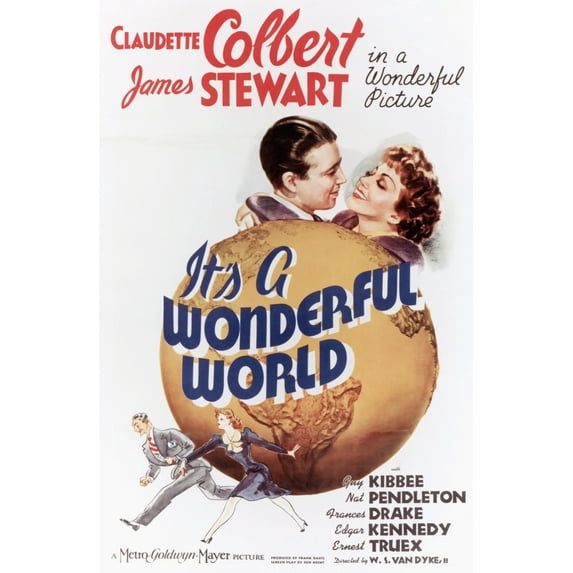 It'S A Wonderful World James Stewart Claudette Colbert 1939 Movie Poster Masterprint (24 x 36)