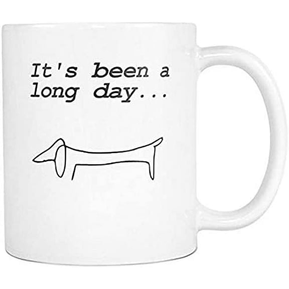 It'S Been A Long Day, 11 Oz Picasso Dachshund Mug, Funny Wiener Dog (White) By DOO2