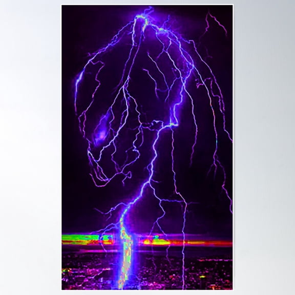 It'S Coming Predator Lightning Silhouette Poster Wall Art, Modern Wall Decor For Living Room Bedroom, 8x12 UNFRAMED