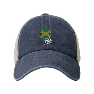It'S In My Dna Jamaican Unisex Cowboy Mesh Baseball Cap Adjustable Vintage Trucker Hat Classic Sport Hats Funny Hat