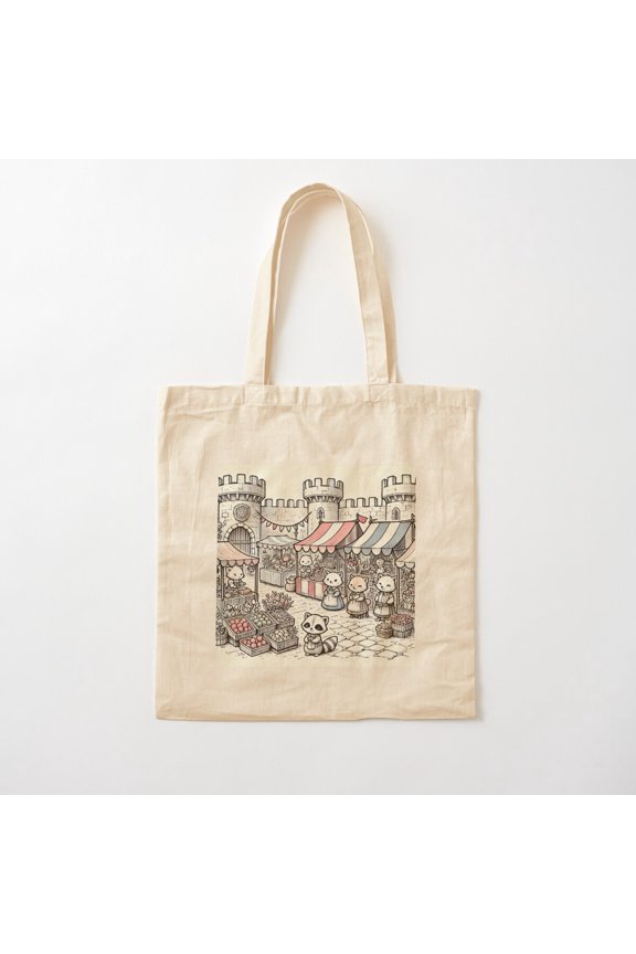 It'S Market Day In The Medieval City Canvas Tote Bags, Reusable Shopping Bag